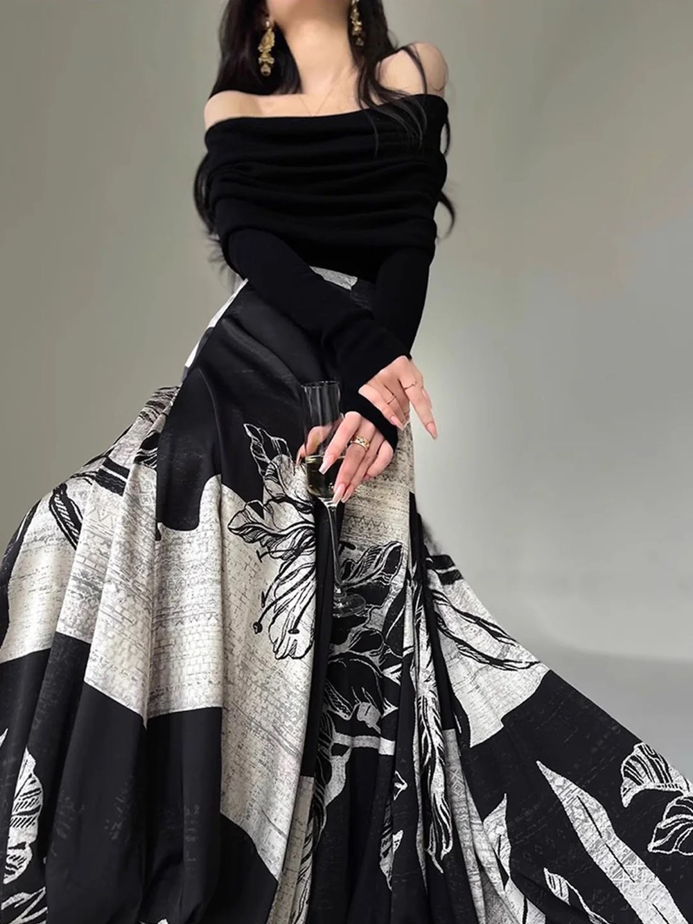 Commense Bud Waist Side-Zipper Midi Skirt M - Picture 2 of 5